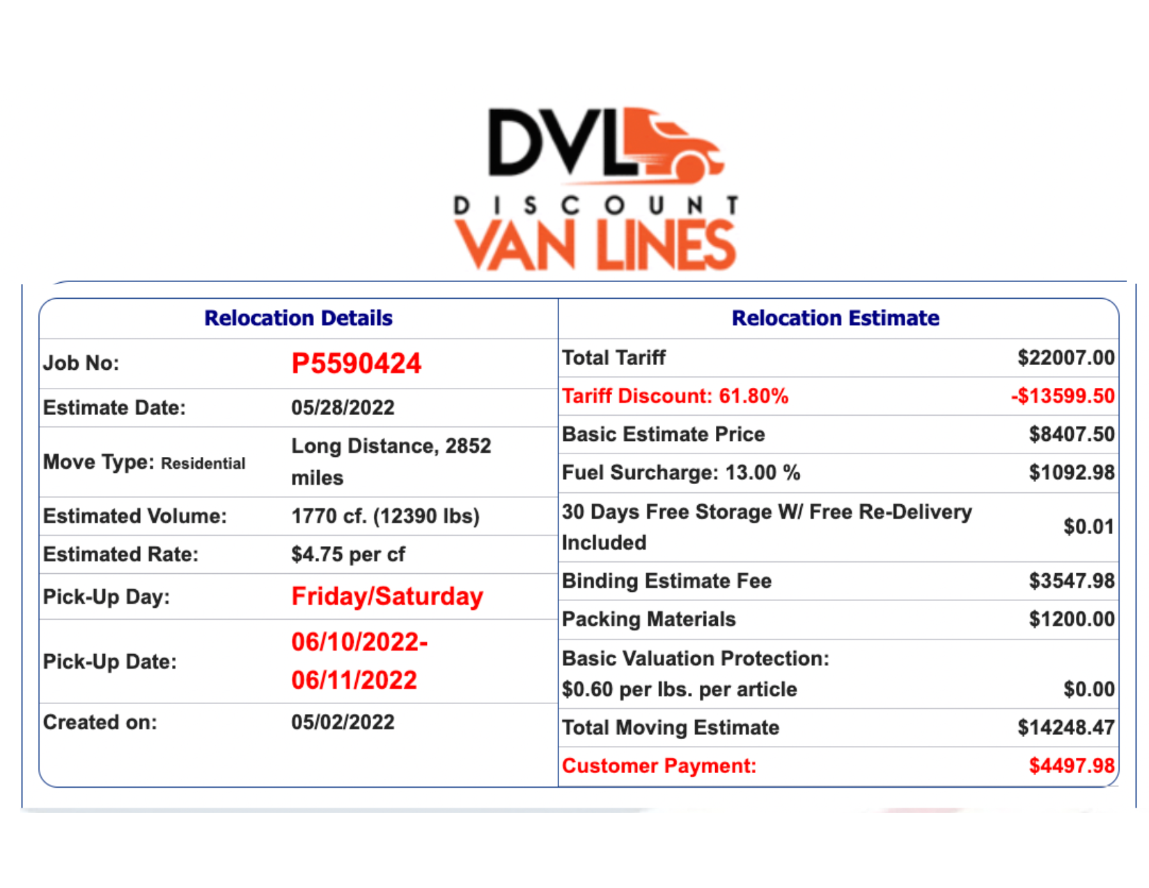 DVL Vanlines
